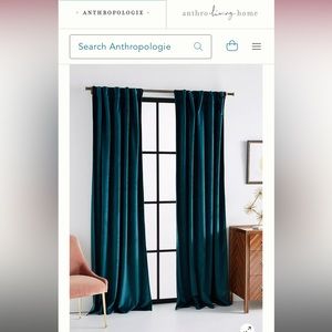 Anthropologie dark turquoise 96”x50” curtains